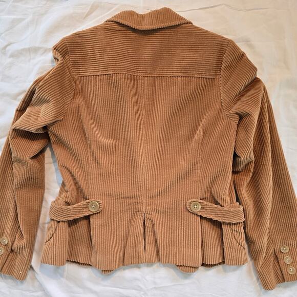Banana Republic Wide Wale Corduroy Blazer Size 10 Khaki Retro Rockabilly Classic - Picture 6 of 6